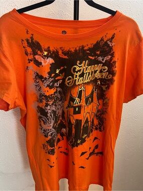 Happy Halloween Orange Graphic Tee by